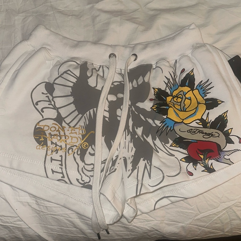 White Ed Hardy Shorts
